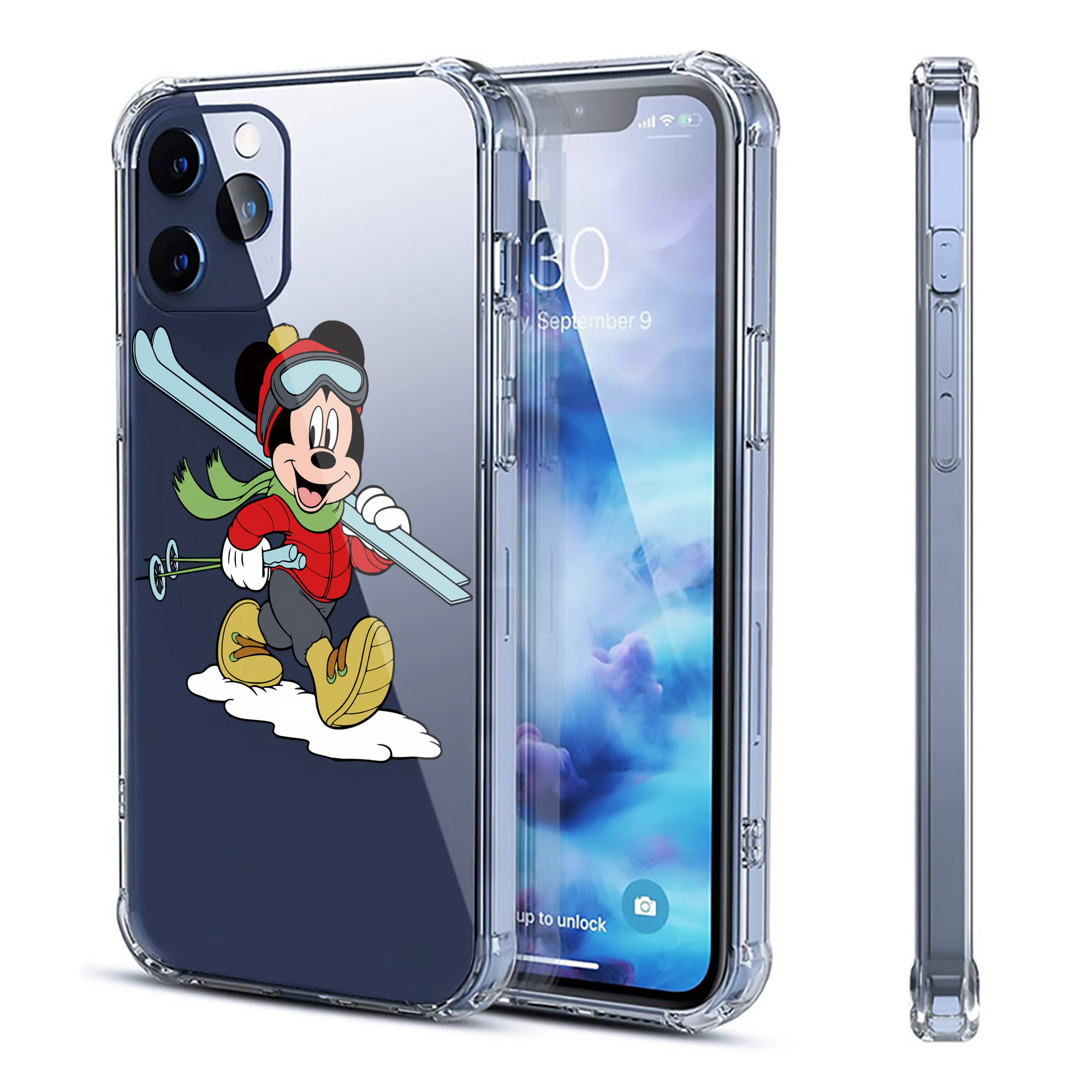 （画像用） ミッキーマウス Mickey Mouse 【iPhone 12シリーズ対応】透明スマホケース（クリアソフトケース）